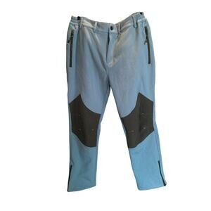 Gash Hao Men’s Ski Pants Blue Black Softshell Waterproof Fleece Lined 36x30